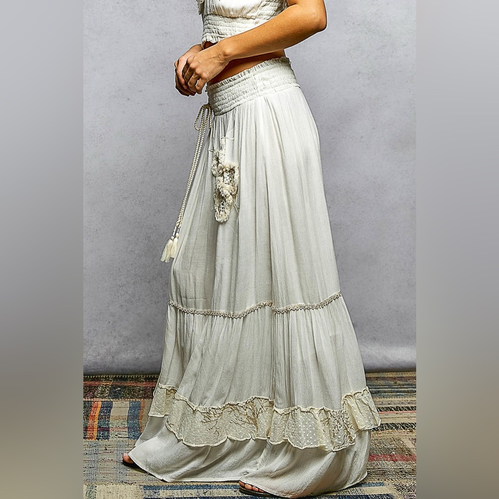 POL SET Embroidered Boho-Chic Viscose Two-Piece - Picture 8 of 11